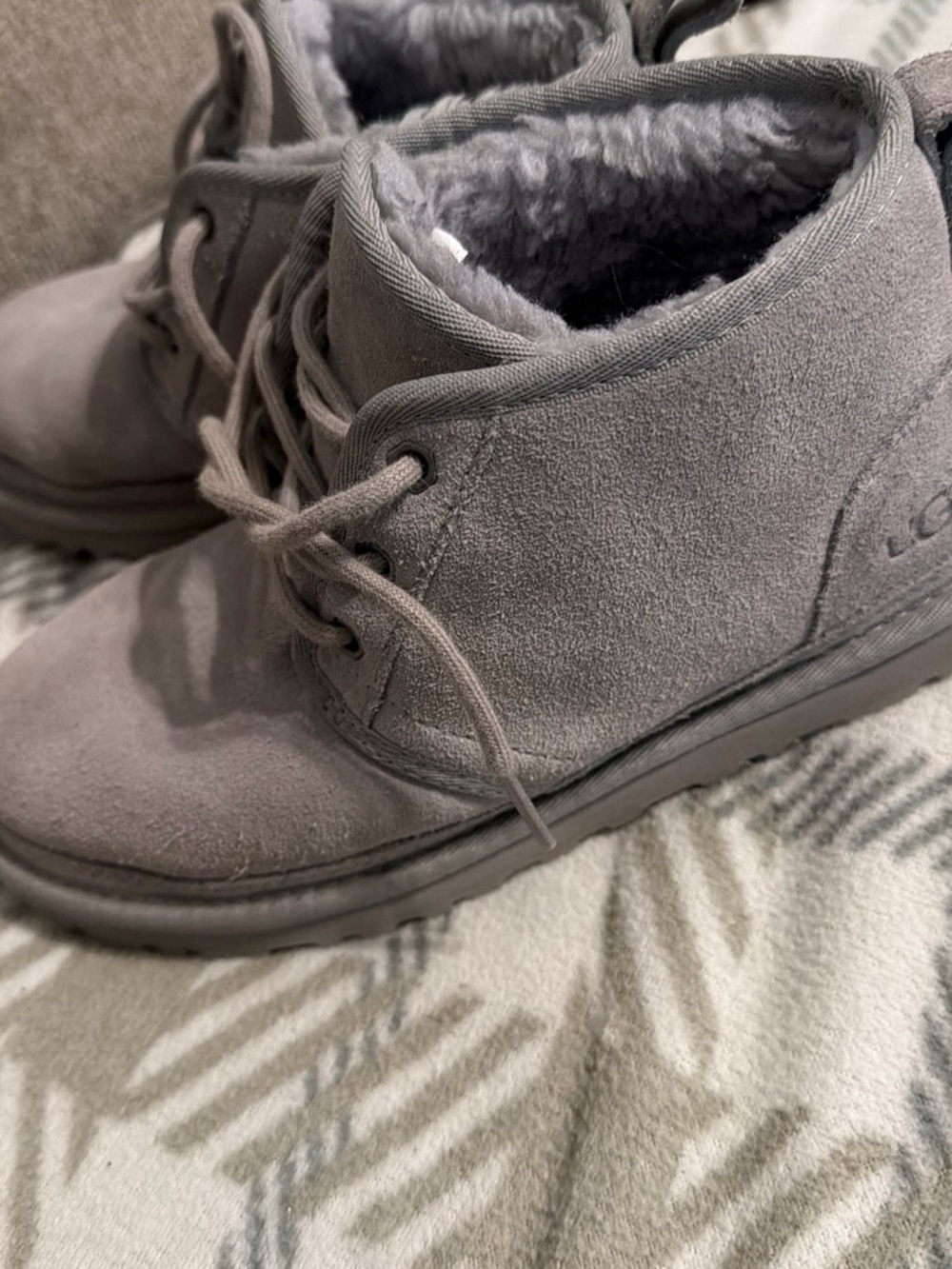 Kids Gray Faux-Suede Lace-Up Winter Boots